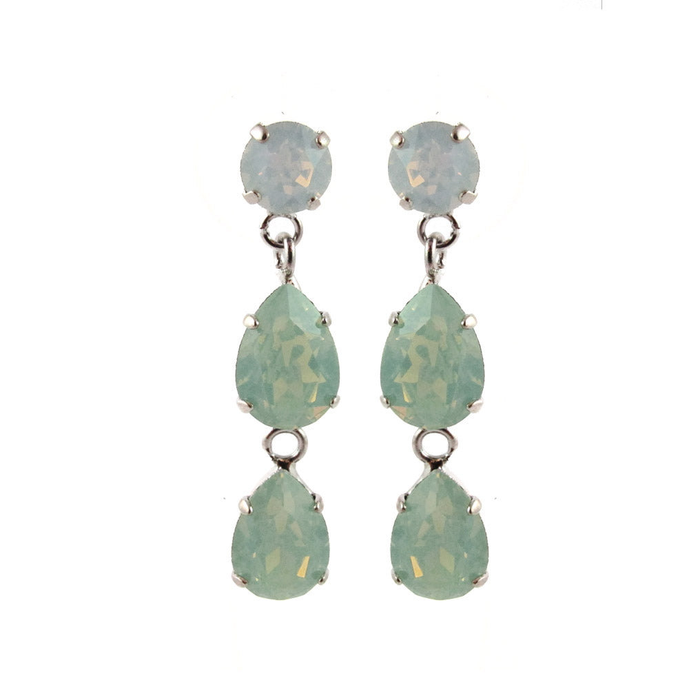 Harlequin Market Crystal Earrings - White Opal + Pacific Opal -(Pierced earrings)