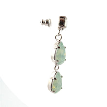 Load image into Gallery viewer, Harlequin Market Crystal Earrings - White Opal + Pacific Opal -(Pierced earrings)
