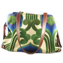 Load image into Gallery viewer, Pre Owned Miu Miu Retro Inspired Green, Blue and Tan Leather Bag c. 1990