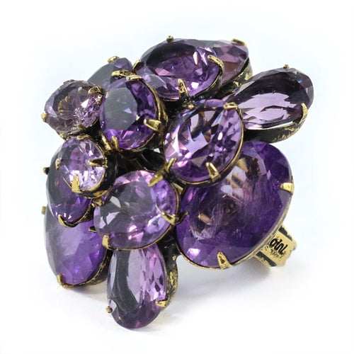 Signed 'Iradj Moini' Amethyst Flower Ring