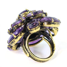 Load image into Gallery viewer, Signed &#39;Iradj Moini&#39; Amethyst Flower Ring