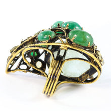 Load image into Gallery viewer, Signed &#39;Iradj Moini&#39; Aquamarine and Emerald Ring