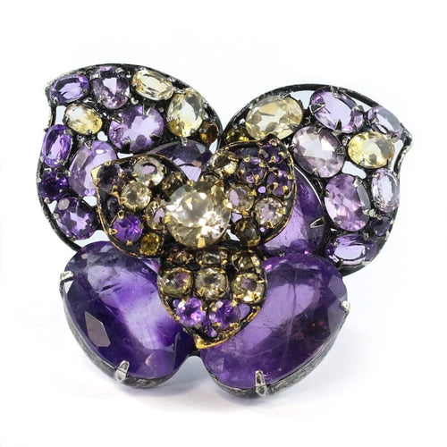 Signed 'Iradj Moini' Amethyst and Citrine Butterfly Ring