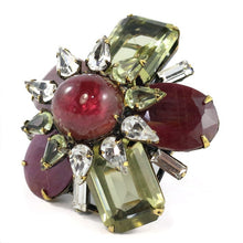 Load image into Gallery viewer, Signed &#39;Iradj Moini&#39; Citrine, Ruby and Tourmaline Ring