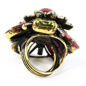 Signed 'Iradj Moini' Citrine, Ruby and Tourmaline Ring