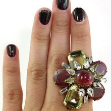 Load image into Gallery viewer, Signed &#39;Iradj Moini&#39; Citrine, Ruby and Tourmaline Ring