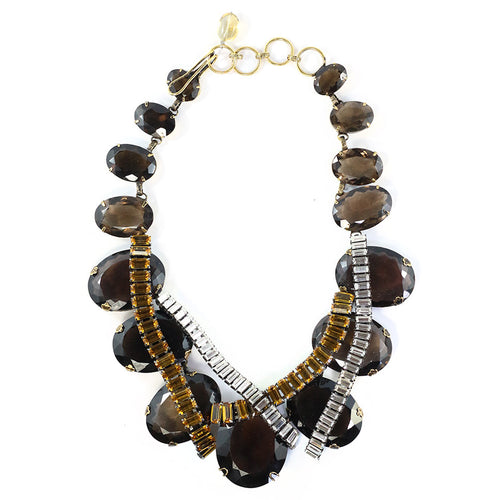 Signed 'Iradj Moini' Citrine and Smokey Quartz Neckpiece