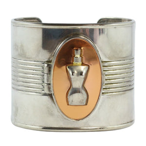 Jean Paul Gaultier Vintage Iconic Steel Perfume Tin Can Cuff c. 1990
