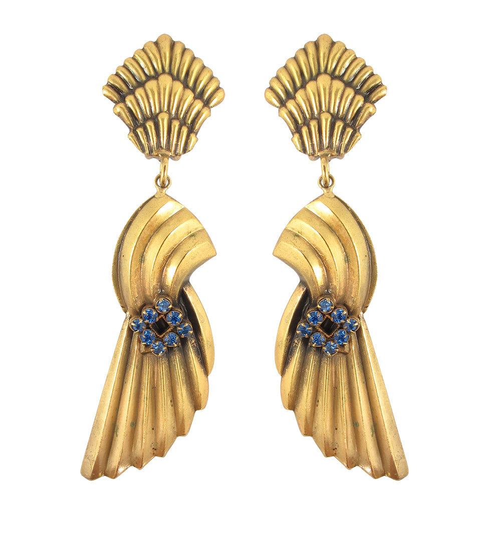 Joseff of Hollywood Wings of Victory earrings c. 1940 - (Clip-On Earrings)