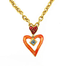Load image into Gallery viewer, Signed Christian Lacroix Gorgeous vintage enamel hearts choker necklace - c. 1980&#39;s