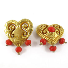 Load image into Gallery viewer, Signed Vintage Christian Lacroix Heart Earrings (clips)