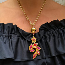 Load image into Gallery viewer, Christian Lacroix Vintage Pendant on Gold Tone Chain Link Necklace c.1990 - Harlequin Market