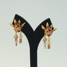Load image into Gallery viewer, Christian Lacroix Signed Vintage Gold-tone Half Sun Earrings c.1980s - ( Clip-On Earrings) - Harlequin Market