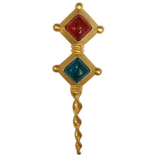 Load image into Gallery viewer, Vintage Signed &#39;Karl Largerfeld&#39; Gold Plated Glass Stone Brooch