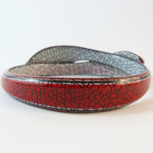 Load image into Gallery viewer, Signed Lea Stein Snake Bangle - Cracked Red &amp; Black
