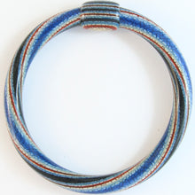 Load image into Gallery viewer, Lea Stein Vintage Jonc Swirl Bangle - Dark Blue, Maroon, White Crackle