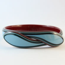 Load image into Gallery viewer, Signed Lea Stein Snake Bangle - Pale Blue