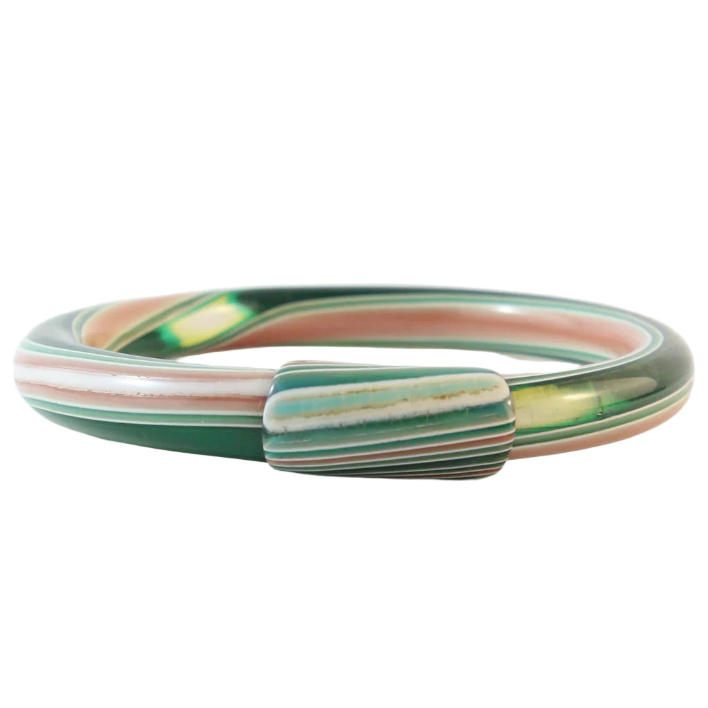 Lea Stein Vintage Jonc Swirl Bangle - Muted Pastels