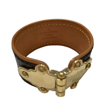 Load image into Gallery viewer, Pre-Owned Louis Vuitton Leather Brown &amp; Gold Tone Cuff