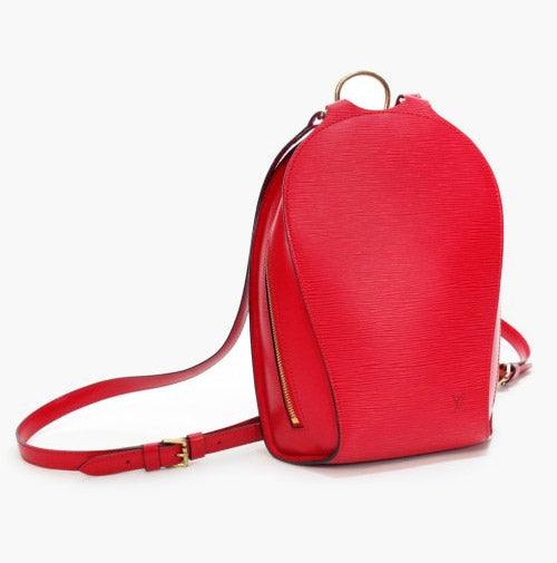 Vintage Authentic Louis Vuitton Back Pack Epi Plage Red EPI Leather