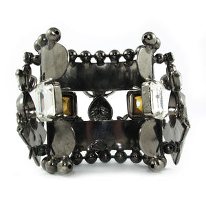 David Mandel for The Show Must Go On | Clear Crystal & Chrome Statement Cuff