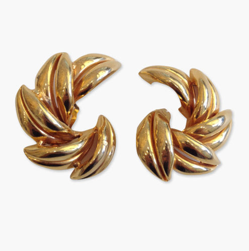 Signed 'David Mandel' Goldtone Earrings