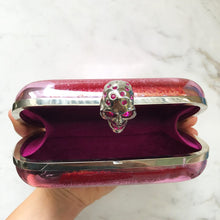 Load image into Gallery viewer, Alexander McQueen Fuchsia Pink Hard Case Crystal Encrusted Skull Box Clutch c. 2010 - Harlequin Market