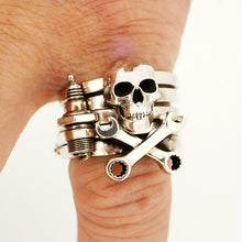 Load image into Gallery viewer, William Griffiths Sterling Silver 3D Diamond Stack Ring