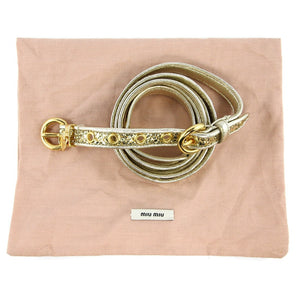 Miu Miu Pre-Owned Gold Leather Glitter Double Wrap Belt