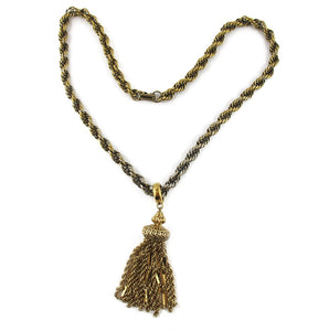 Vintage Gold Plated Tassel Necklace