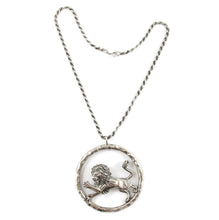Load image into Gallery viewer, Vintage Sterling Silver Lion Image Necklace