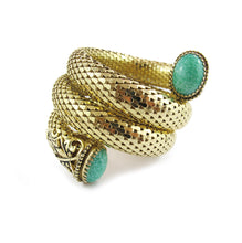 Load image into Gallery viewer, French vintage filigree &amp; glass stone snake design choker &amp; cuff (set) c. 1930