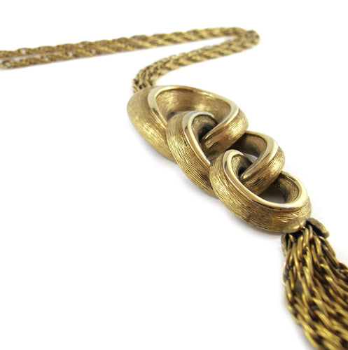 Vintage Gold Plated Tassel Necklace