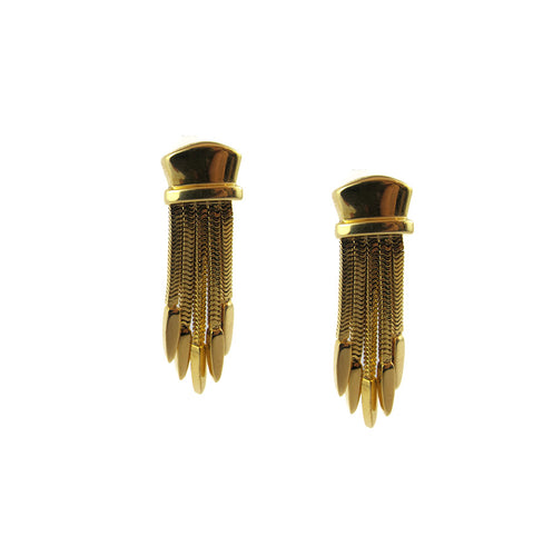 Vintage Signed 'Monet' Gold Plated Tassel Earrings