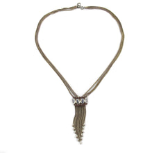 Load image into Gallery viewer, Vintage Delicate Soft Gold Plated Graduated Tassel Necklace w Crystals