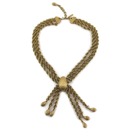 Vintage Gold Plated Tassel Necklace