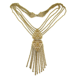 Vintage Gold Plated Tassel Necklace