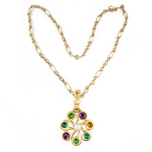 Load image into Gallery viewer, Vintage Signed &#39;Givenchy Paris&#39; Necklace with Coloured Cabochons