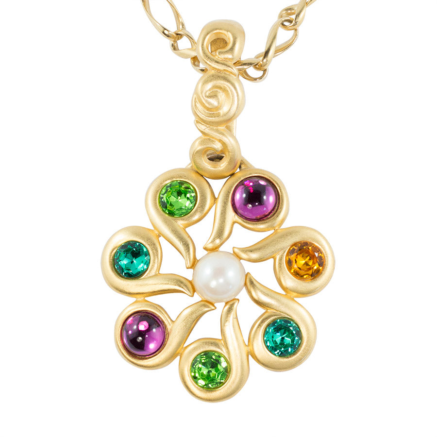 Vintage Signed 'Givenchy Paris' Necklace with Coloured Cabochons