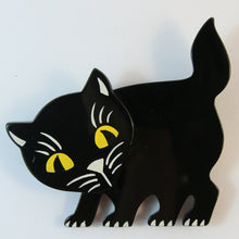 Load image into Gallery viewer, Marie Christine Pavone Black Cat Brooch