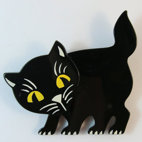 Marie Christine Pavone Black Cat Brooch