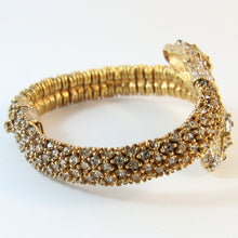 Load image into Gallery viewer, Ciner NY Double Snake Head Crystal Encrusted Bangle
