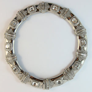 Ciner NY Silver Choker Necklace with Clear Crystals