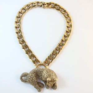 Ciner NY Gold Plated Lion Body Pendant Necklace