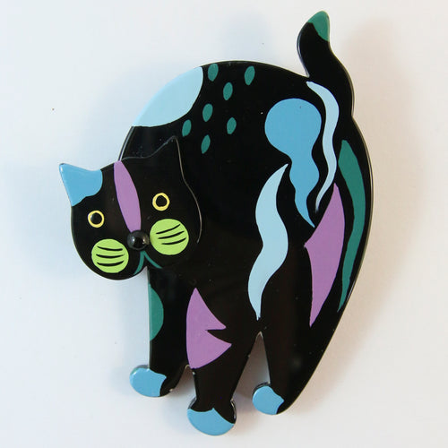 Marie Christine Pavone Colourful Cat Brooch