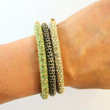 Load image into Gallery viewer, Ciner NY Green Crystal Encrusted Clamper Bangle
