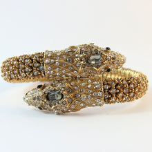 Load image into Gallery viewer, Ciner NY Double Snake Head Crystal Encrusted Bangle