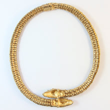 Load image into Gallery viewer, Ciner NY Double Snake Head Crystal Encrusted Necklace