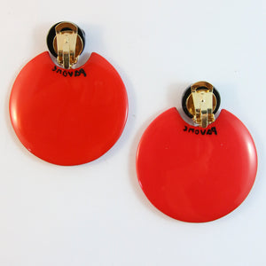 Pavone Signed Red Ladybug Earrings (Clip-On)