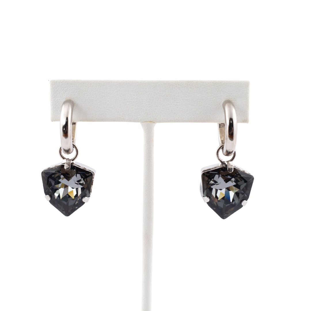 HQM Austrian Crystal Interchangeable Earrings - Grey (Pierced)